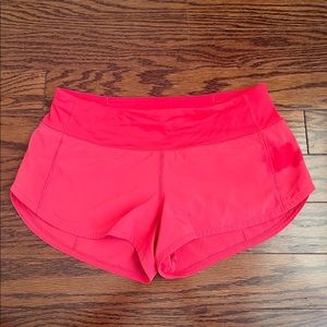 Pink lulu speed up shorts